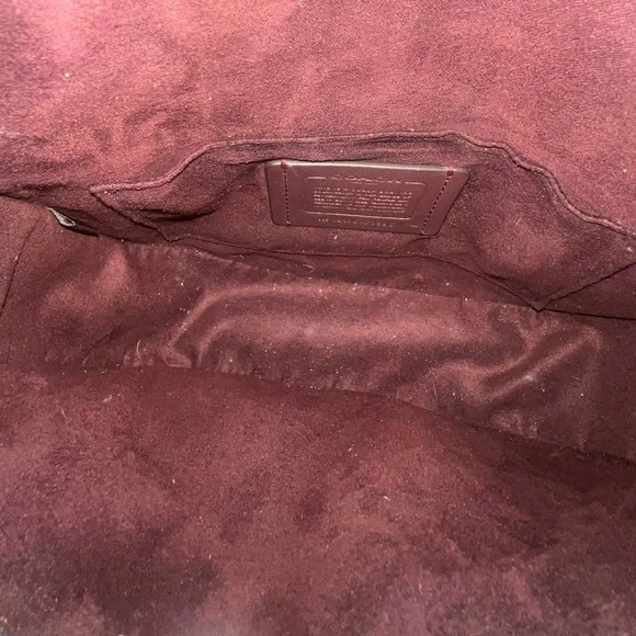 Coach Georgie Saddle Gold/Cherry Multi Colorblock Flap Crossbody - Picture 5 of 7